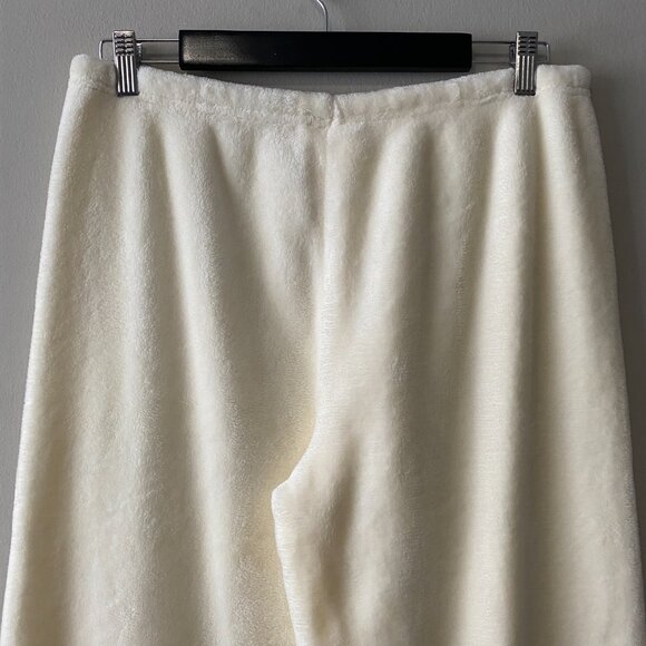 Women's Cozy Fuzzy Fleece Off White Pajama Pants - Picture 6 of 10